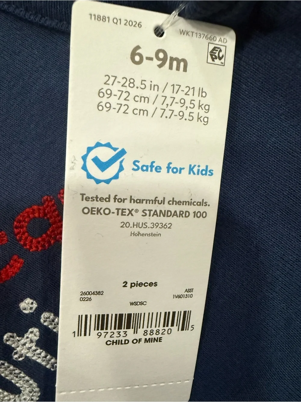 Carter's Navy Infant Onesie with White Print